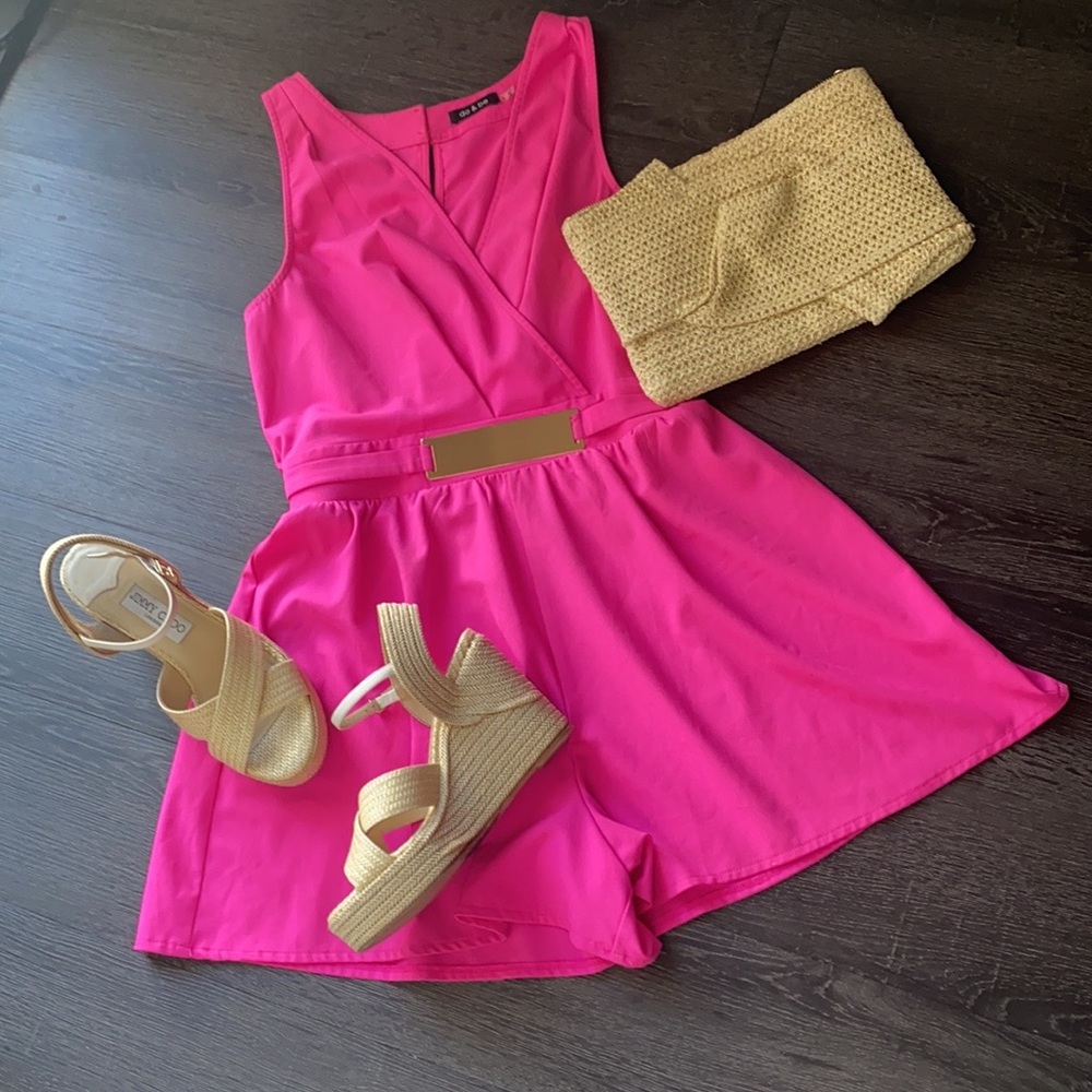 Hot pink romper.   Gently worn